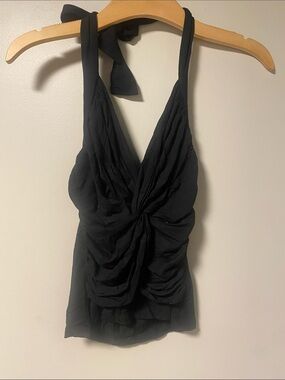 Black Halter Twist-Front Camisole